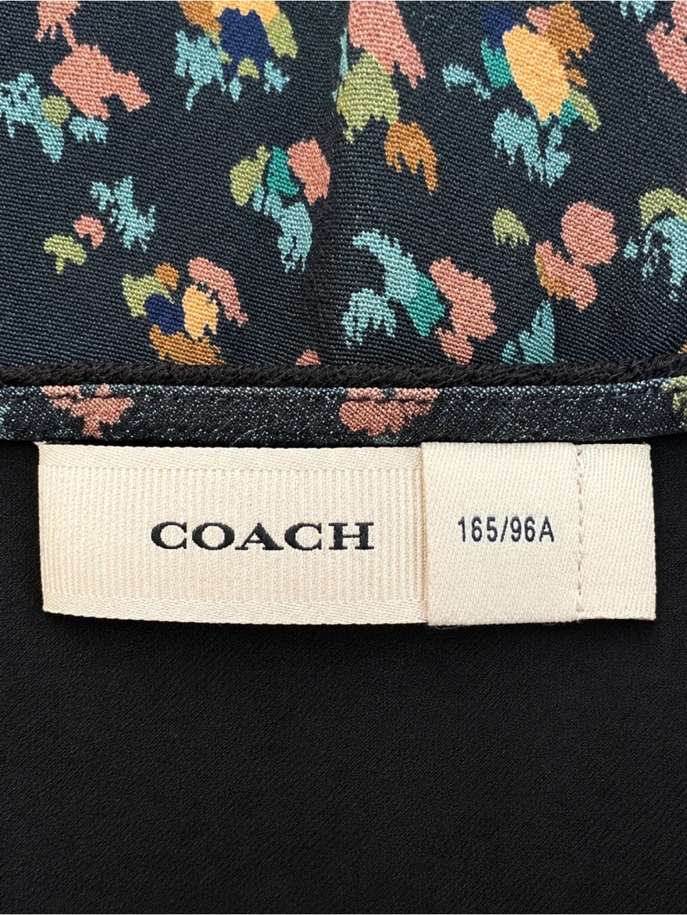 Coach NWT Blue Floral Lace Trim Tie Back Dress Designer Hanger - Picture 8 of 14